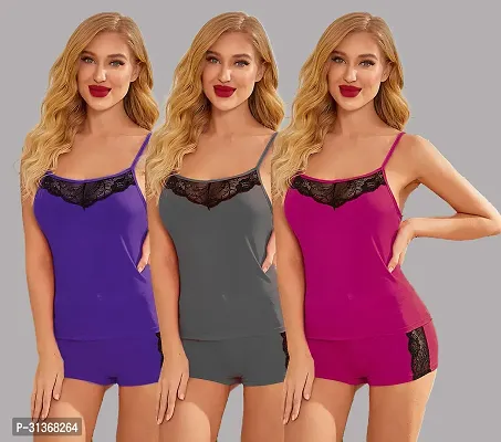 Stunning Multicolor Designed Babydoll Dress Pack of 3-thumb0