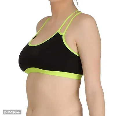 Women?s Cotton Lycra Blend Sports Bra, Regular Everyday Bra|Full Coverage Bra|Yoga Fitness Bra Exercise Gym Bra No Padded Sports Bra-thumb3