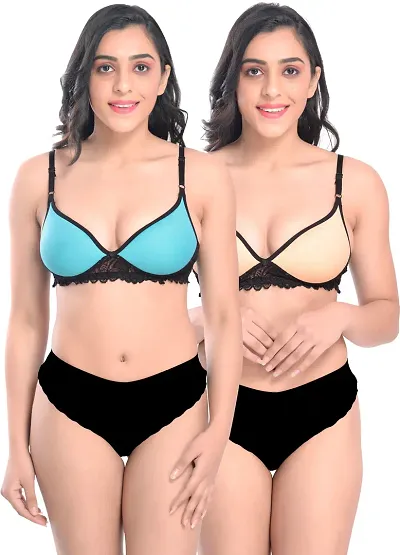 Stylish Bra And Panty Set For Women Pack Of 2