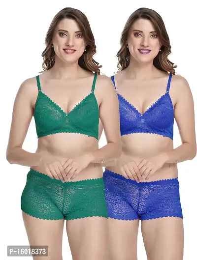 Buy Stylish Fancy Net Bra Panty Set For Women Pack Of 2 Online In India At  Discounted Prices