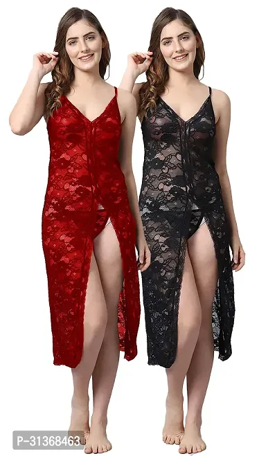 Stunning Multicolor Designed Babydoll Dress Pack of 2-thumb0