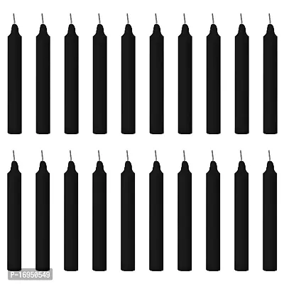 Kigs Enterprise Pack of 20 Pcs 5 Inch 14 mm Premium Black Taper Candles, Black Spell Candles, Black Stick Candles (Pack of 20 Pcs 14mm 5 Inch, Black)-thumb0