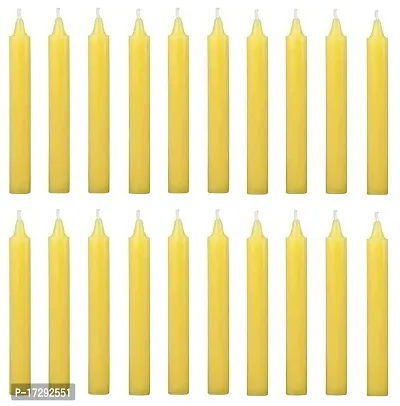 Pack of 20 Pcs 5 Inch 14 mm Premium Pure Yellow Taper Candles, Yellow Spell Candles, Yellow Stick Candles (Pack of 20 Pcs 5 Inch 14mm, Yellow)