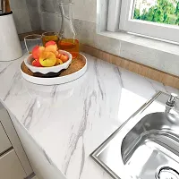 Kitchen cabinets Marble Wallpaper Oil Proof Waterproof Floor Tiles Stickers Waterproof Wall Paper for Home and Kitchen Decor-thumb2