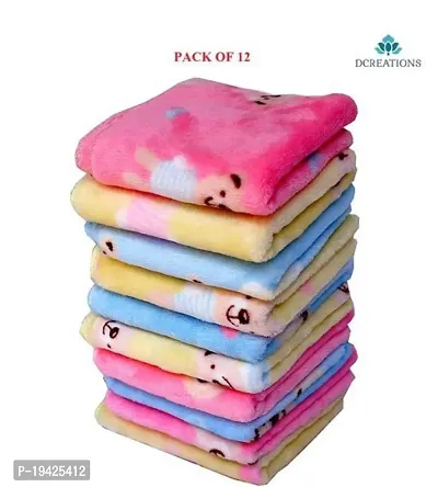 DCREATIONS TEDDY PRINT WOMEN SOFT HANDKERCHIEFS IN PACK OF 12