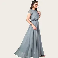 PINK LIGHT Women Georgette Maxi Anarkali Gown Dress (Grey, 3XL) (Karina)-thumb2