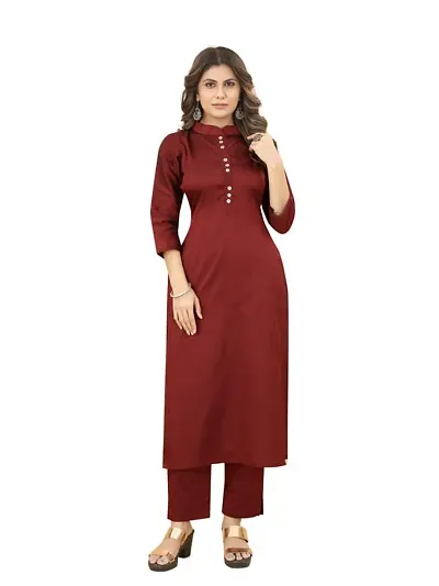LABEL D11 Women's Art Silk Kurta with Pant | Casual & Party Wear Dress with Elegant Design | Traditional Ethnic Dress for Beautiful Looks