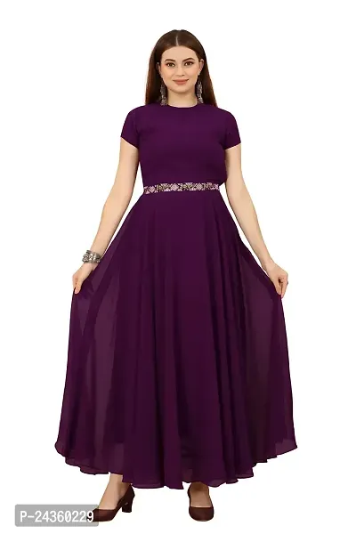 Label D11 Women Georgette Maxi Anarkali Gown Dress (SARAA)