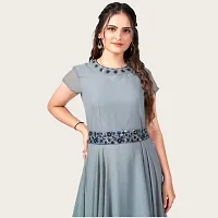 PINK LIGHT Women Georgette Maxi Anarkali Gown Dress (Grey, 3XL) (Karina)-thumb4