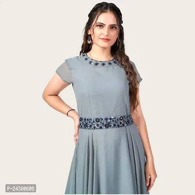 PINK LIGHT Women Georgette Maxi Anarkali Gown Dress (Grey, 3XL) (Karina)-thumb5