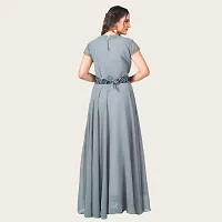 PINK LIGHT Women Georgette Maxi Anarkali Gown Dress (Grey, 3XL) (Karina)-thumb3