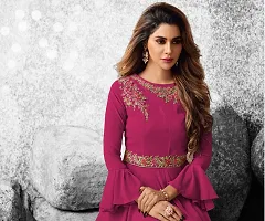Beautiful Georgette Pink Flared Anarkali Gown For Women-thumb1