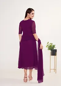 Indo-western Magenta Georgette Gown-thumb1