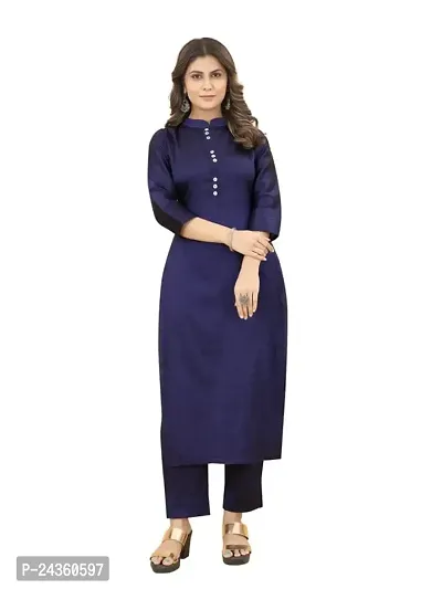 LABEL D11 Women's Art Silk Kurta with Pant | Casual  Party Wear Dress with Elegant Design | Traditional Ethnic Dress for Beautiful Looks