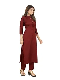 LABEL D11 Women's Art Silk Kurta with Pant | Casual  Party Wear Dress with Elegant Design | Traditional Ethnic Dress for Beautiful Looks-thumb3