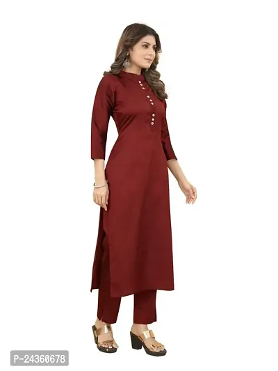 LABEL D11 Women's Art Silk Kurta with Pant | Casual  Party Wear Dress with Elegant Design | Traditional Ethnic Dress for Beautiful Looks-thumb4