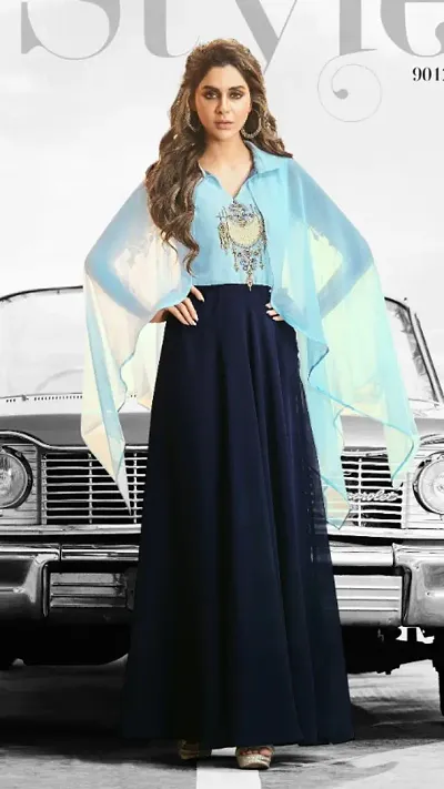 New In Georgette Ethnic Gowns 
