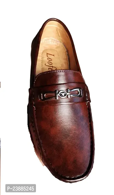 Stylish Brown Leather Shoes For Men-thumb0