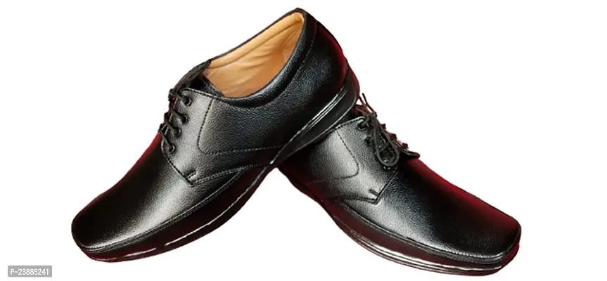 Stylish Black Leather Shoes For Men-thumb0