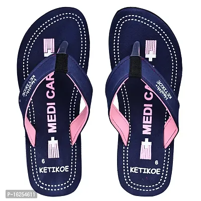 Kecher Women Flip-Flop|Comfortable Women Stylish Indoor, Outdoor Slippers Flip-Flop, Daily Use Chappal, Light Weight Hawai Chappal (Pack of 2)-thumb3