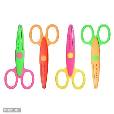Scissors for Art and Craft Zigzag Paper Cutting for School Stationery Border Edge Decoration Paper Shaper Scissors PACK OF 4-thumb0