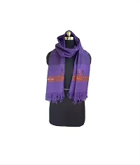 Stylish Woolen Purple Tassel Work Dupatta-thumb3