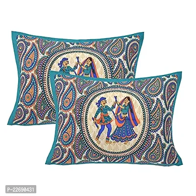 Serene Decor? Jaipuri Single Bedsheet, 160 TC Single Bed Cotton Bedsheet and 1 Pillow Covers, Plain Premium, Platinum Superior Elegant (63 X 90 inches) (AE2371_Sky Blue)-thumb2