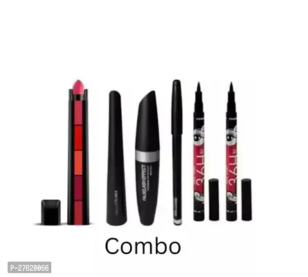 3In1 Combo In Mascara, Eyeliner, Pencil, 2 Pieces 36H Eyeliner And 5In1 Lipstick-Pack Of 5-thumb0