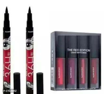 Liquid Lipstick And Yanqina Eyeliner Combo Kit-Pack Of 2