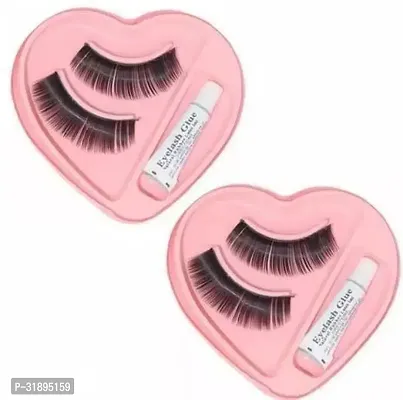 Beauty  Heart Eyelash Combo of 2 Pieces with Eye Glue-thumb0