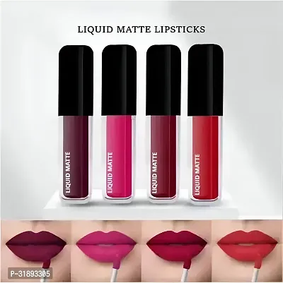 Beauty Red Mini Edition Liquid Matte Lipstick, Pack of 4-thumb0