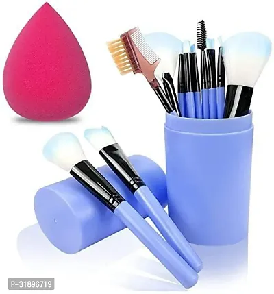 Makeup Brushes Set of 12  with Storage Box and One Blender Puff