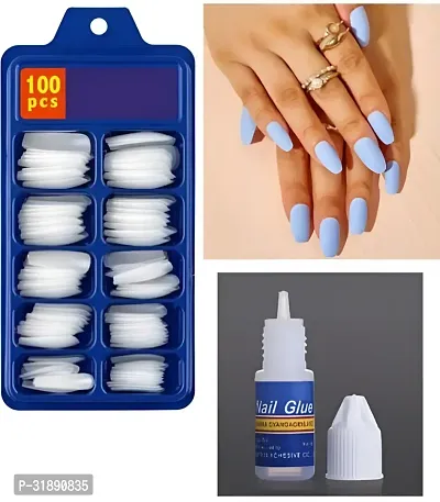 Artificial Nails with One Glue  Pack of 100-thumb0