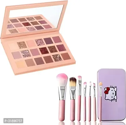 Makeup Combo Set of Eyeshadow Pallete and Makeup Brushes Set