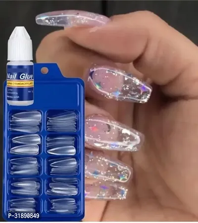 Artificial Nails with One Glue  Pack of 100-thumb0