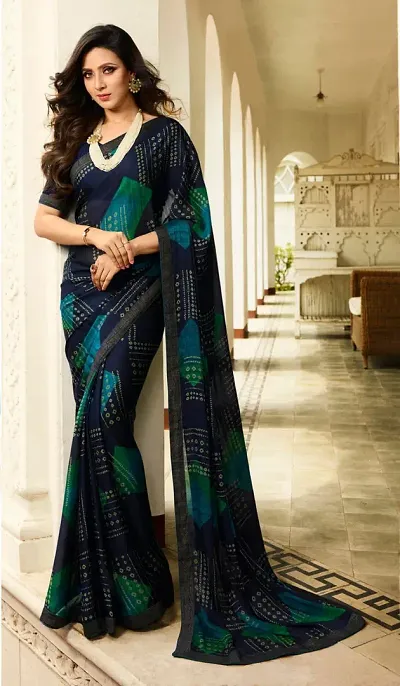 Stunning Art Silk Printed Sarees With Blouse Piece