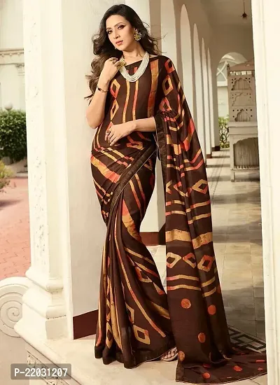 Stylish Georgette Saree with Blouse piece For Women-thumb0