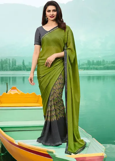 Georgette Printed Bollywood Sarees with Blouse Piece