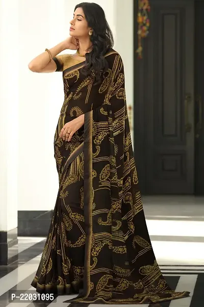 Stylish Georgette Saree with Blouse piece For Women-thumb0