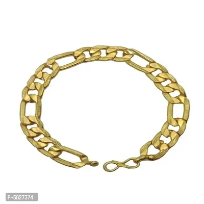 Daily Brass 22K Gold Plated Stylish Cable Link Chain Bracelet for Men Boys-thumb0