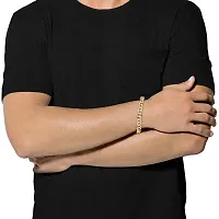 Daily Brass 22K Gold Plated Stylish Cable Link Chain Bracelet for Men Boys-thumb2