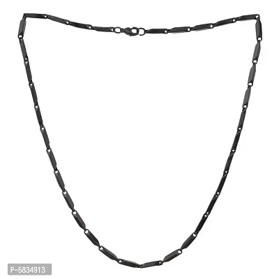 Black Rodium Plated Rice Chain for men & Boys & women, 20" inches long With 2 month Guarantee.
