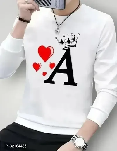 Fabulous White Polyester Printed Round Neck Tees For Men-thumb0