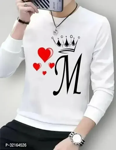 Fabulous White Polyester Printed Round Neck Tees For Men-thumb0