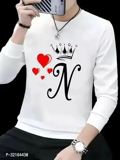 Fabulous White Polyester Printed Round Neck Tees For Men-thumb0