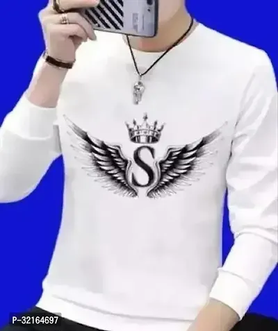 Fabulous White Polyester Printed Round Neck Tees For Men-thumb0