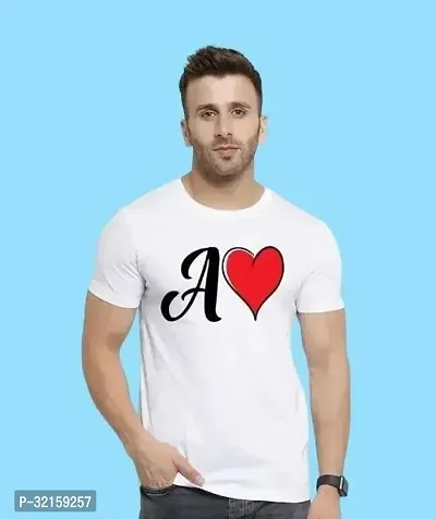 Stylish White Polyester Printed Round Neck T-Shirt For Men