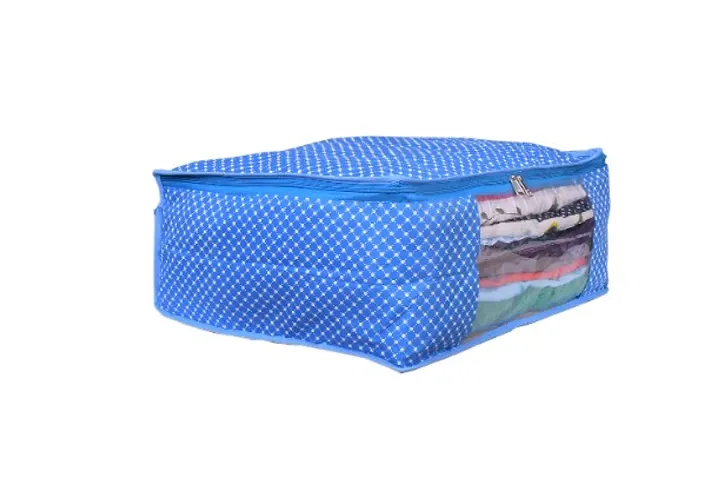 Polka dots Saree Cover Storage Bag Big for Clothes with Zip Organizer for Wardrobe