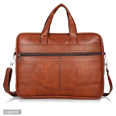 PU Leather Laptop Messenger Bag Adjustable and Detachable Strap Office Executive Bags Briefcase for 13-Inch/ 14 Inch/ 15.6 Inch Laptop MacBook | Water Resistant Laptop Sleeve/Cover