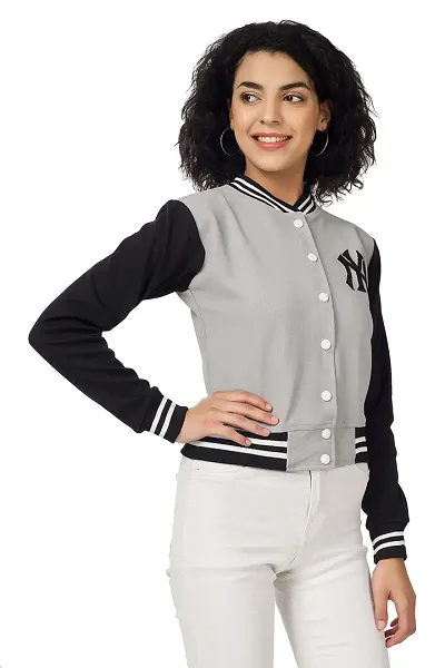 Buy Cold Fusion Women's/girls Trendy Full Sleeves Varsity Jacket